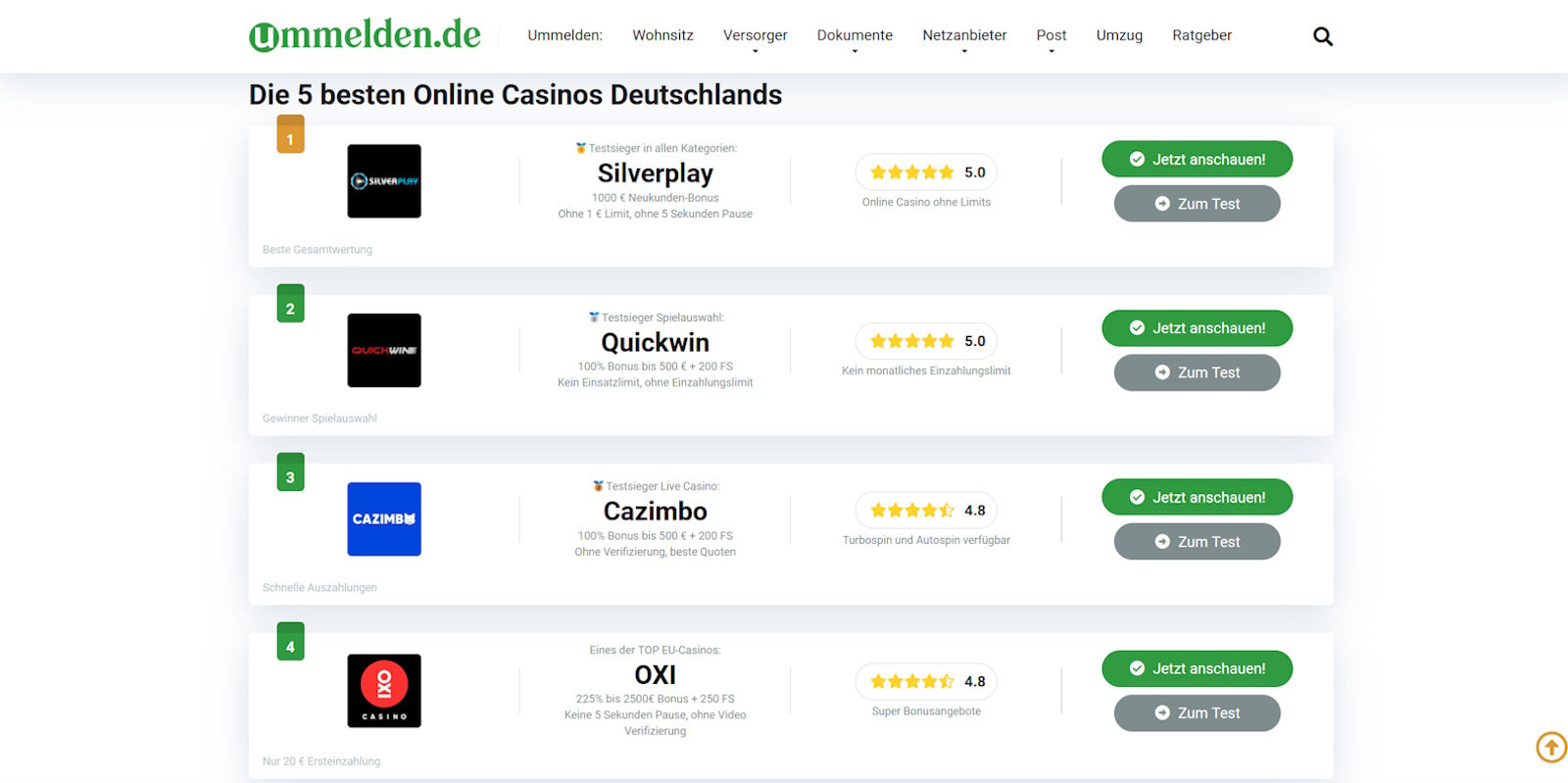 Online Casino Deutschland Auswahl