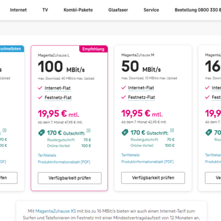 Tarifdetails zu MagentaZuhause L