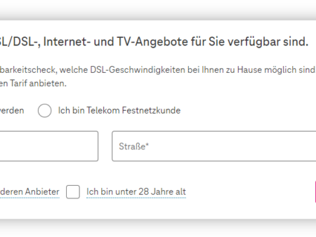 Telekom Verfügbarkeit an der Adresse prüfen