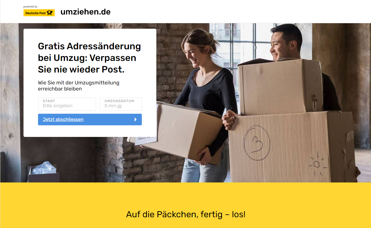 Deutsche Post Umzugsmitteilung