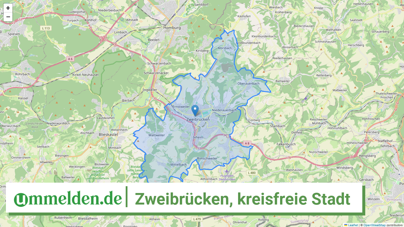 07320 Zweibruecken kreisfreie Stadt