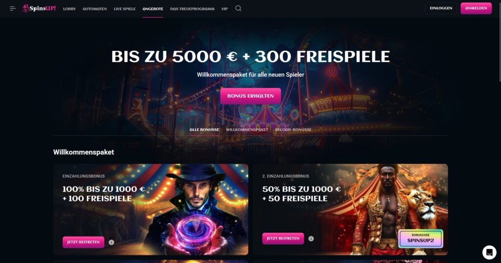SpinsUp Bonusangebot